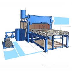 Illustration der Waschmaschine 3500 von Renzmann für große Mengen an farbverschmutzten Teilen mit ausgefahrenem Korb.
